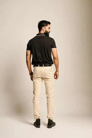 Men’s Prima Eclipse polo shirt side view showcasing slim fit and clean modern design